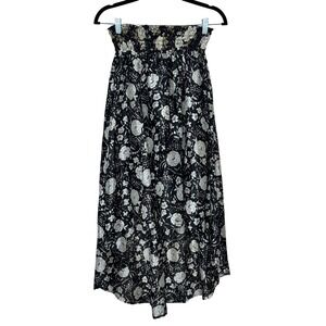Equatorial High Low 100% Silk Lined Floral Skirt‎ Size S/M Fairy Peasant Boho